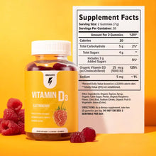 Cargar imagen en el visor de la galería, Vitamin D3 Gummies Supplement Facts