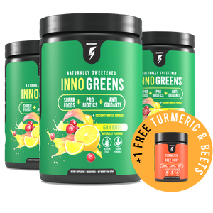 3 Bottles of Inno Greens & One FREE Turmeric + Beetroot Complex